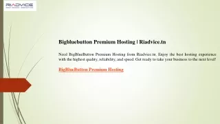 Bigbluebutton Premium Hosting  Riadvice.tn