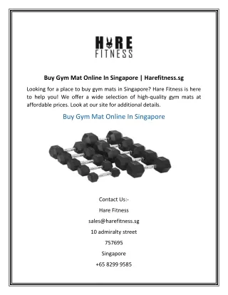 Buy Gym Mat Online In Singapore | Harefitness.sg