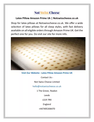 Latex Pillow Amazon Prime Uk  Notswisscheese.co.uk