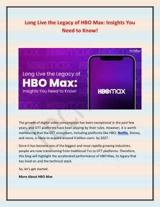 long live the legacy of hbo max insights you need