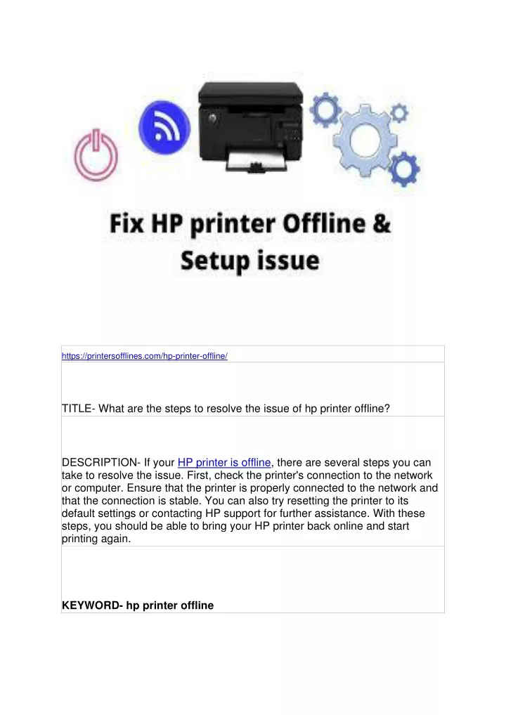 https printersofflines com hp printer offline