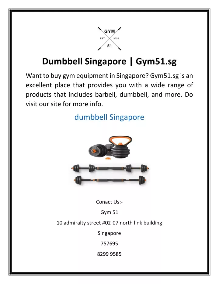 dumbbell singapore gym51 sg