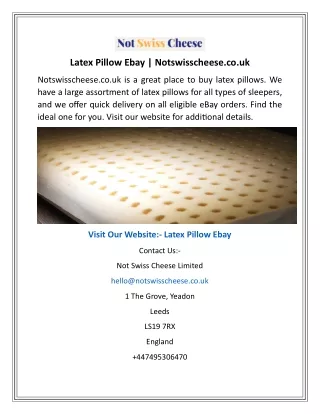 Latex Pillow Ebay  Notswisscheese.co.uk