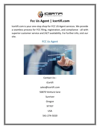Fcc Us Agent | Icertifi.com