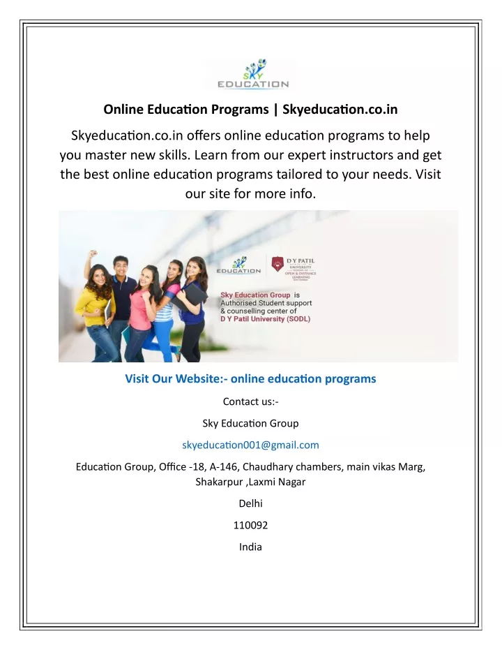 online education programs skyeducation co in