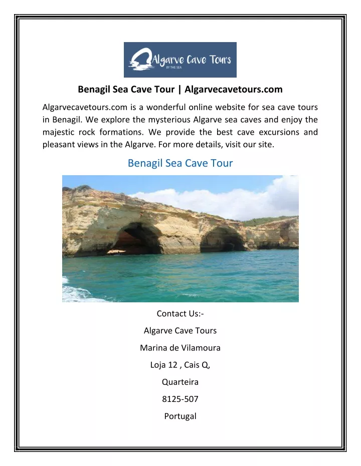 benagil sea cave tour algarvecavetours com