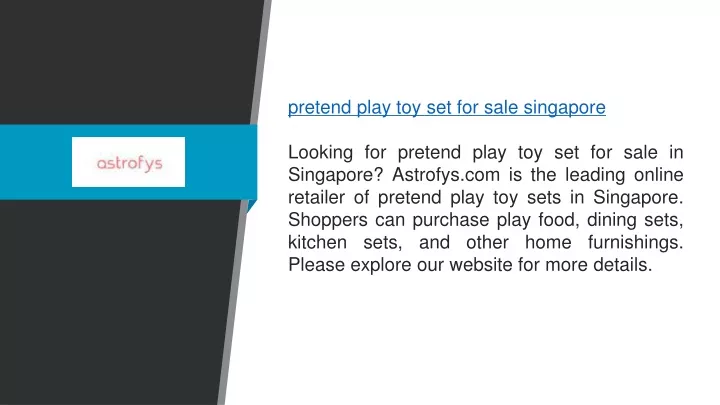 pretend play toy set for sale singapore looking