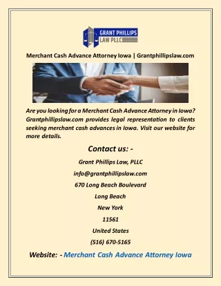 Merchant Cash Advance Attorney Iowa  Grantphillipslaw com