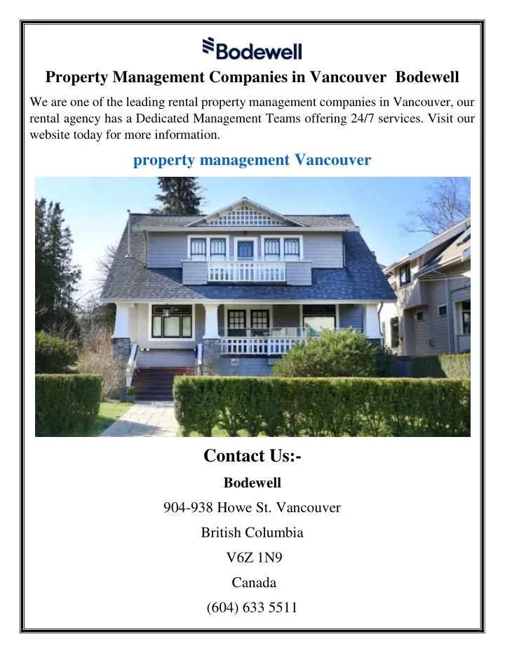 property management companies in vancouver