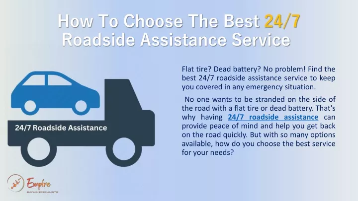 how to choose the best 24 7 roadside assistance service