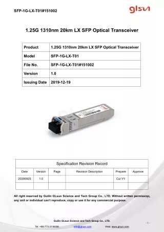 sfp 1g lx t01 151002