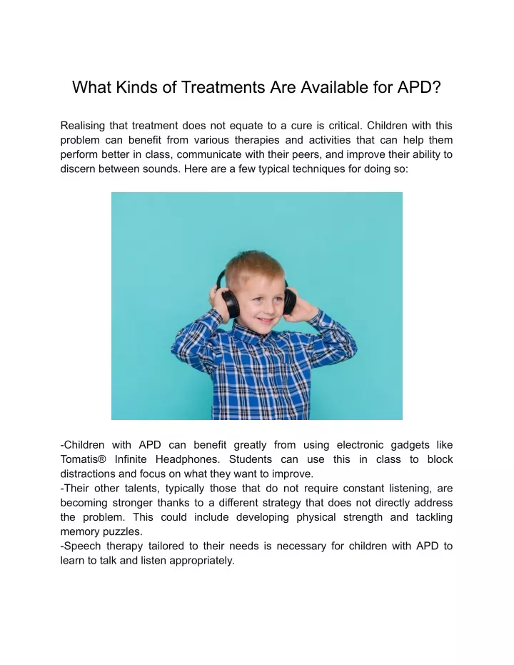 what kinds of treatments are available for apd