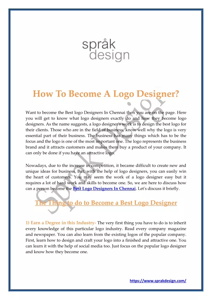 how to become a logo designer