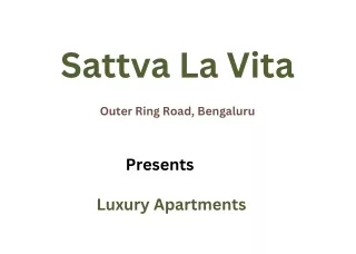 Sattva La Vita Outer Ring Road Bangalore-E- Brochure