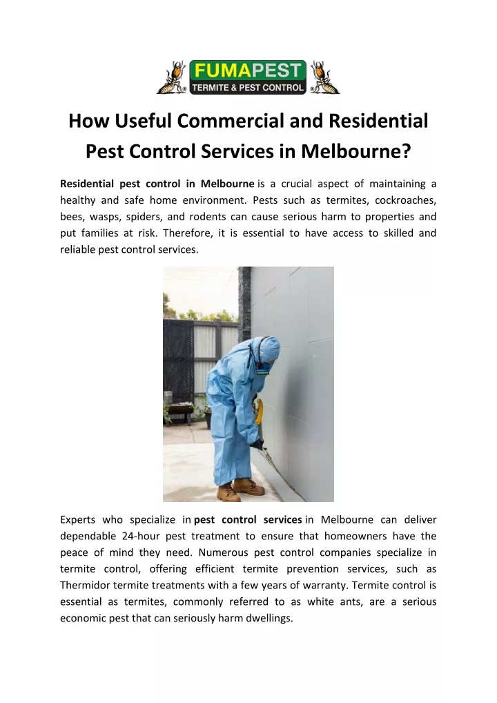 how useful commercial and residential pest