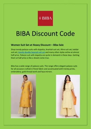 BIBA Discount Code