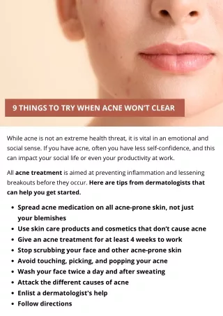 9 THINGS TO TRY WHEN ACNE WON’T CLEAR