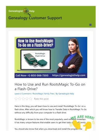 How to use and Run RootsMagic to Go Flash Drive?