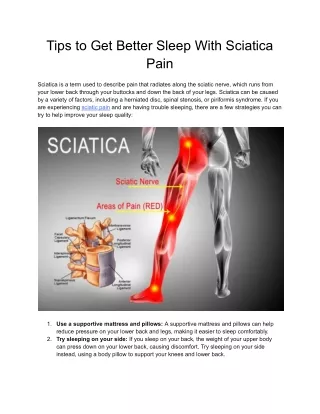 Tips to Get Better Sleep With Sciatica Pain