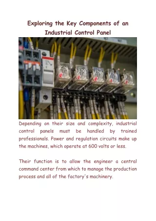 exploring the key components of an industrial