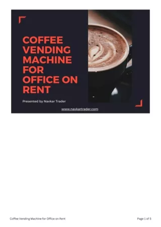 One of the  best Coffee Vending Machines for Office on Rent