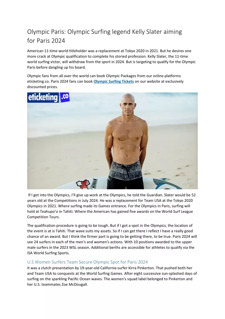 olympic paris olympic surfing legend kelly slater