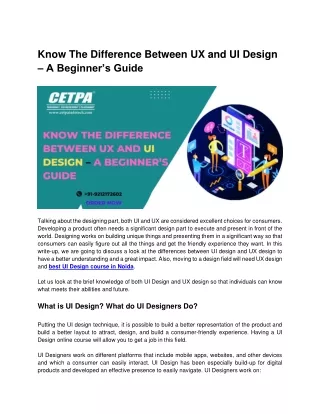 know the difference between ux and ui design