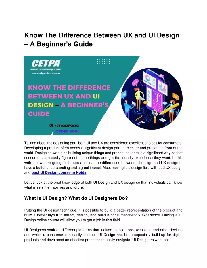 know the difference between ux and ui design