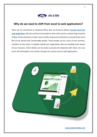 Why do we need to shift from excel to web applications
