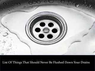 list of things that should never be flushed down