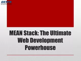 Overview of MEAN Stack development