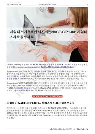 시험패스에유효한최신버전NACE-CIP1-001시험패스자료공부자료