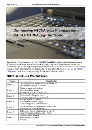 Die neuesten MTCNA echte Prüfungsfragen, MikroTik MTCNA originale fragen