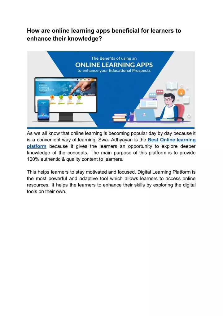 how are online learning apps beneficial