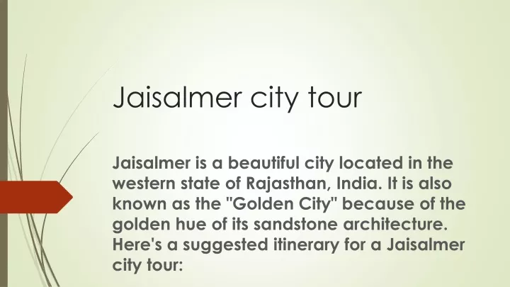 jaisalmer city tour