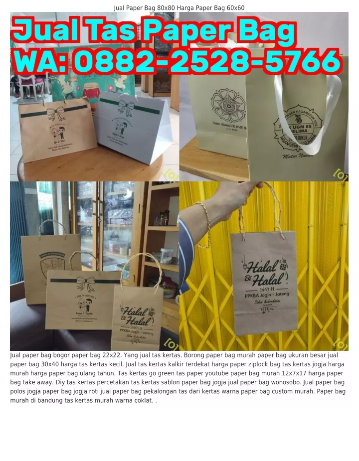 jual paper bag 80x80 harga paper bag 60x60