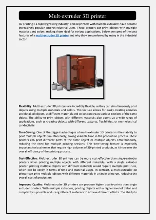 mult extruder 3d printer