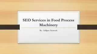 seo services in food process machinery