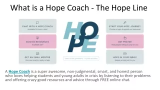 What is a Hope Coach - The Hope Line