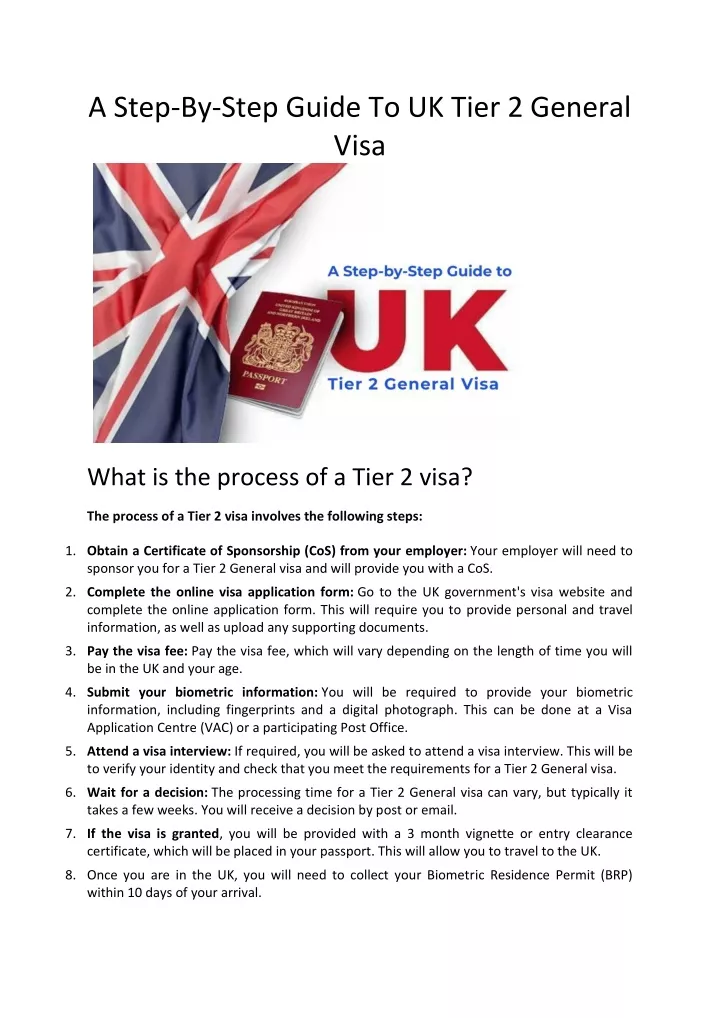 a step by step guide to uk tier 2 general visa