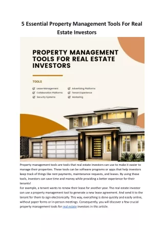 Essential Tools For Property Management