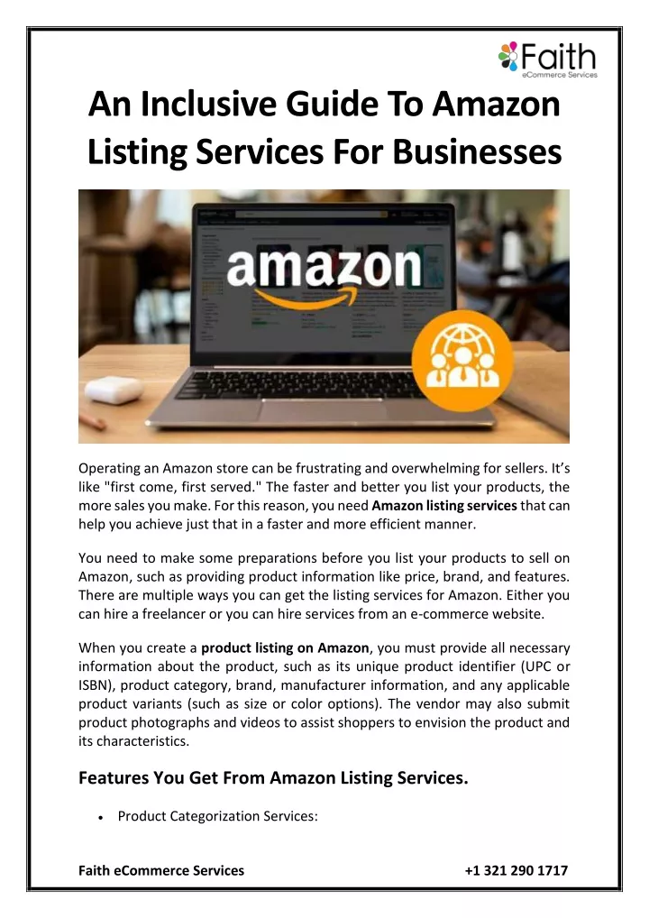 an inclusive guide to amazon listing services