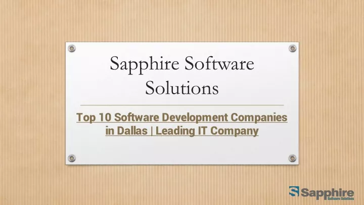 sapphire software solutions