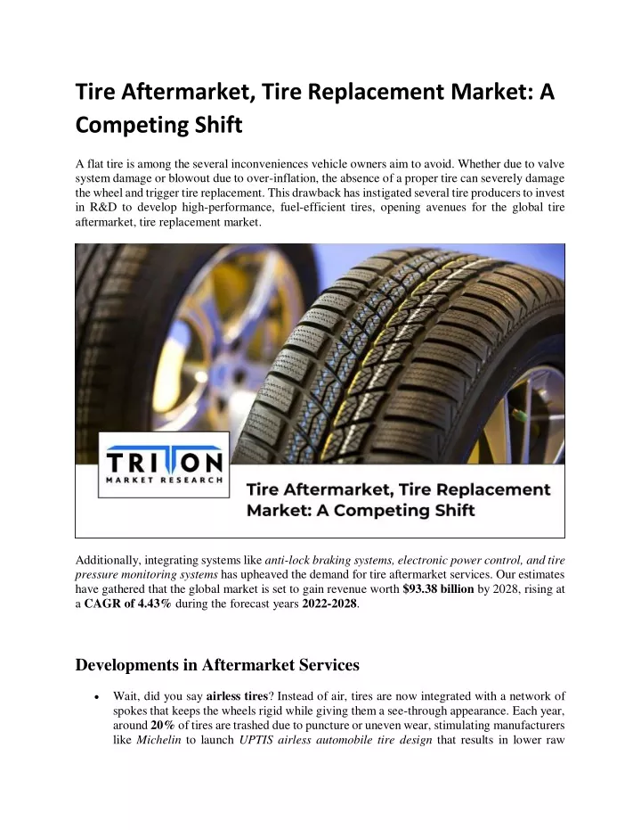 tire aftermarket tire replacement market