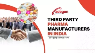 Third Party Pharma Manufacturers In India | Adegen Pharma