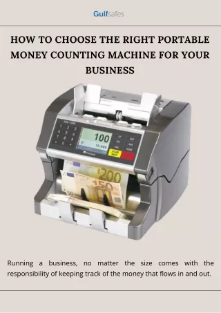 How To Choose The Right Portable Money Counting Machine For Your Business