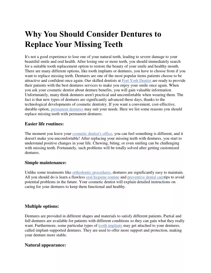 why you should consider dentures to replace your