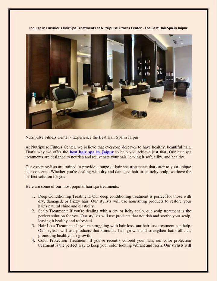 indulge in luxurious hair spa treatments