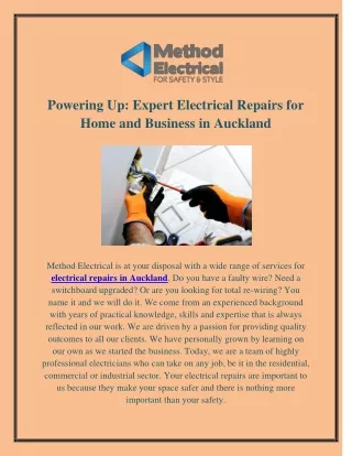 Powering Up: Expert Electrical Repairs for Home and Business in Auckland
