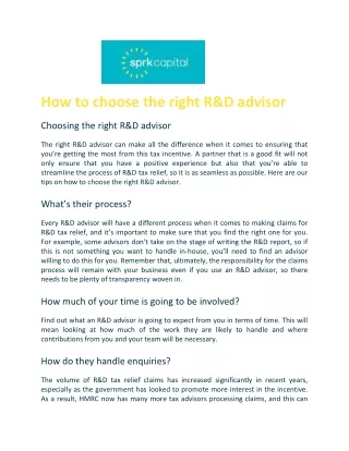 how to choose the right r d advisor